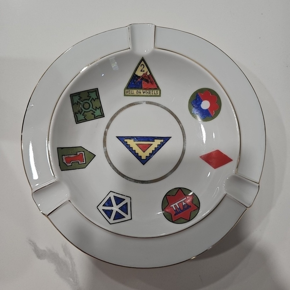 Winterling Bavaria China US Army Insignias Ashtray